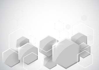 Abstract hexagonal molecular structures in technology background and science style. Medical design. Vector illustration