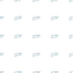 hand on coin icon pattern seamless white background