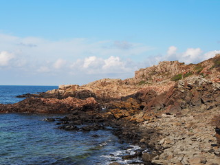 Fototapeta na wymiar Rocks on a coast in Sweden in the summer