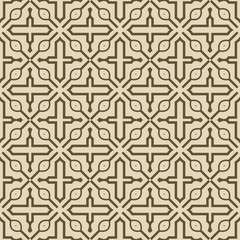 Retro ornament. modern square geometric pattern. Seamless vector illustration. for interior design, printing, wallpaper, fill pattern. beige color