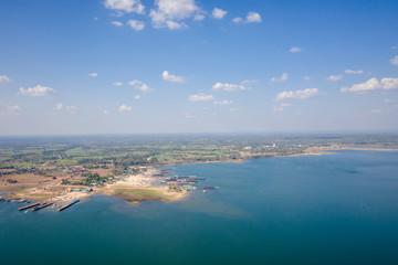 top view atmosphere on the beach in Ubon Ratchathani province