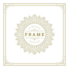 Vintage flourishes ornament frame template vector illustration.