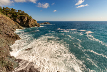 Mediterranean Sea and Coast in Framura Liguria Italy