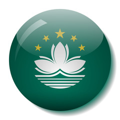 Macau's flag glass button vector illustration