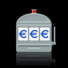 Euro slot machine icon vector illustration