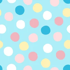 Cercles muraux Polka dot Modèle vectorielle continue de points dessinés à la main avec des couleurs pastel