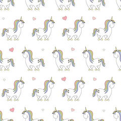 Magic cute ballerina unicorn Seamless Vector Pattern. Vector background © Marta Sher