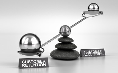 Customer Retention VS Acquisition Concept