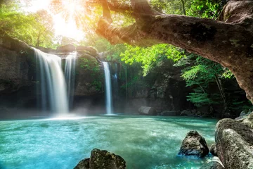 Fototapete Rund Haew Suwat Waterfall at Khao Yai National Park, Thailand   © totojang1977