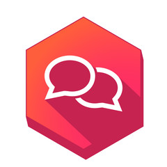 ikona z długim cieniem na tle sześcioboku © vempireart