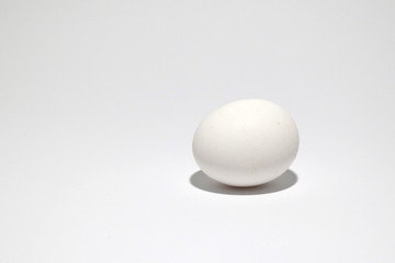 Fototapeta na wymiar one white egg on white background, isolated