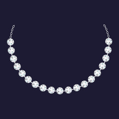 Fototapeta premium Diamond necklace icon. Realistic illustration of diamond necklace vector icon for web design