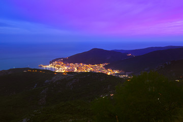 Fototapeta na wymiar Budva Montenegro at sunset