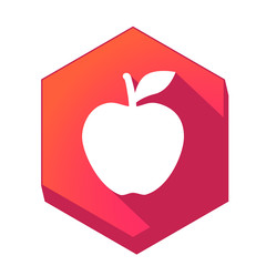 ikona z długim cieniem na tle sześcioboku 