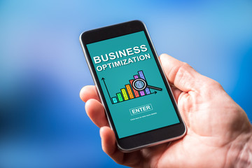 Business optimization concept on a smartphone