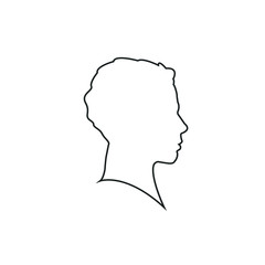 man profil silhouette. Vector illustration. man icon in round