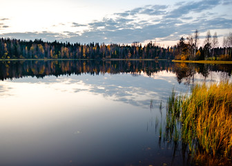 Sunset over the lake