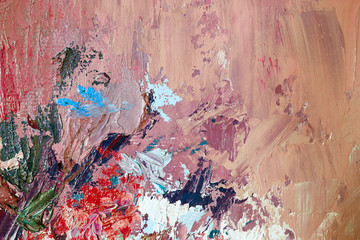 Artists oil paints multicolored closeup abstract background