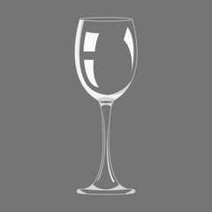 Transparency empty wine glass design icon vector