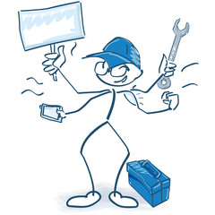 Strichmännchen als Handwerker und Multitasking