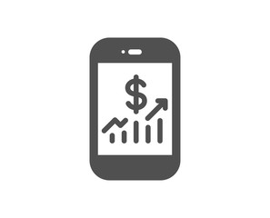 Mobile finance icon. Business audit sign. Check investment symbol. Quality design element. Classic style icon. Vector