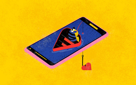 Online love  search. Conceptual illustration.