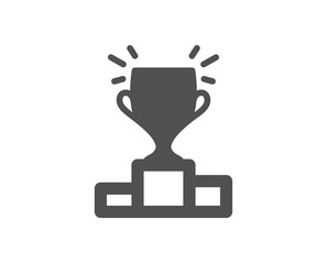 Winner podium icon. Sports Trophy symbol. Championship achievement sign. Quality design element. Classic style icon. Vector