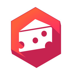 ikona z długim cieniem na tle sześcioboku 