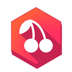 ikona z długim cieniem na tle sześcioboku 