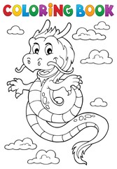 Coloring book Chinese dragon topic 1