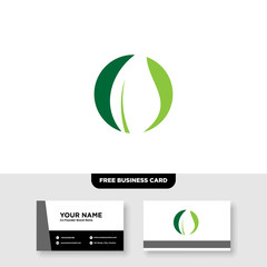 vector logo design for agriculture, agronomy, rural country farming field, natural harvest, FREE BUSINESS CARD