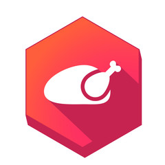 ikona z długim cieniem na tle sześcioboku  © vempireart