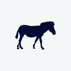 Fototapeta na wymiar Vector silhouette of a horse on a white background.