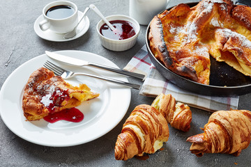dutch baby fluffy pancake on a plate