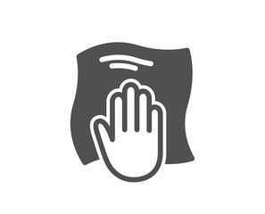 Cleaning cloth icon. Wipe with a rag symbol. Housekeeping equipment sign. Quality design element. Classic style icon. Vector