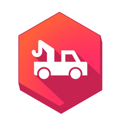 ikona z długim cieniem na tle sześcioboku © vempireart