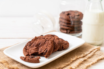 chocolate cookies with chocolate chips