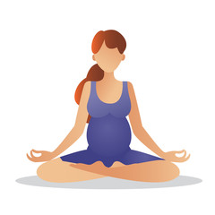 Pregnant woman doing some yoga. vector based illustration
