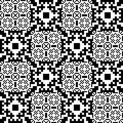 Seamless pattern patchwork design. Black and white print with pixel tiles. Suitable for bed linen, leggings, shorts and fashion industry.