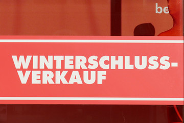 Schild  Winterschlussverkauf
