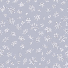 Merry Christmas and Happy New Year seamless snowflakes pattern. Perfect for wrapping paper or textile. EPS 10