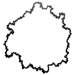 Tree top silhouette isolated - black outlined gradient detailed - vector