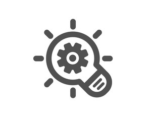 Obraz premium Cogwheel icon. Engineering tool sign. Idea bulb symbol. Quality design element. Classic style icon. Vector