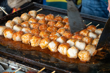 Fish ball with close up view.