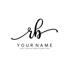 R B Handwriting initial logo template vector
