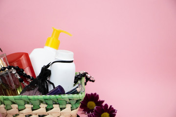 A set of cosmetics as a gift to the woman. A gift for March 8, the day of lovers or birthday
