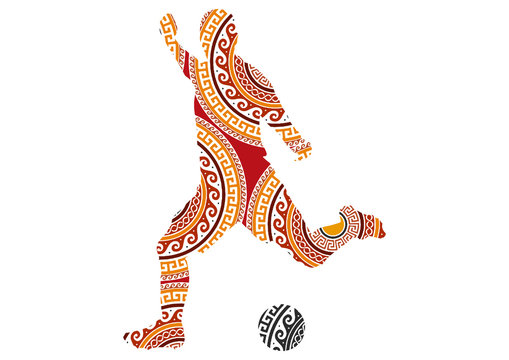 recommend clip art: ornaments Soccer player kicking ball. 