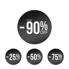 black discount stickers set with sale percents. Percent off element