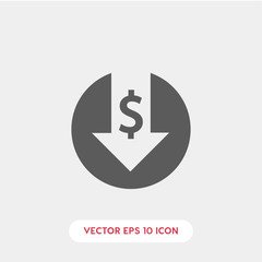 dollar increase icon vector