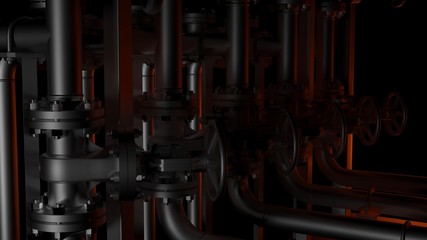 Metal pipes and valves